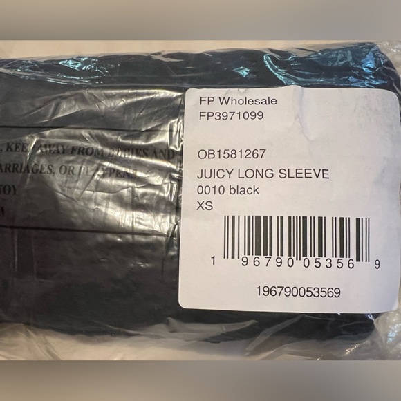 Free People Juicy Thermal Waffle Long Sleeve Tunic Black Sz XS, S $88 Retail NWT - Picture 7 of 8